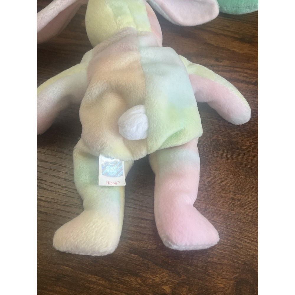 Ty Beanie Babies Bunny Rabbit Set Of 4-Hippie, Nibble, Hippity, Ears- New W Tags - Picture 10 of 12